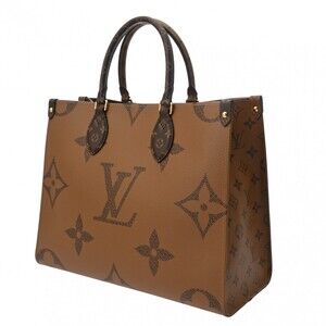 Louis Vuitton Leather the Monogram Brown Handbag Giant On Go
